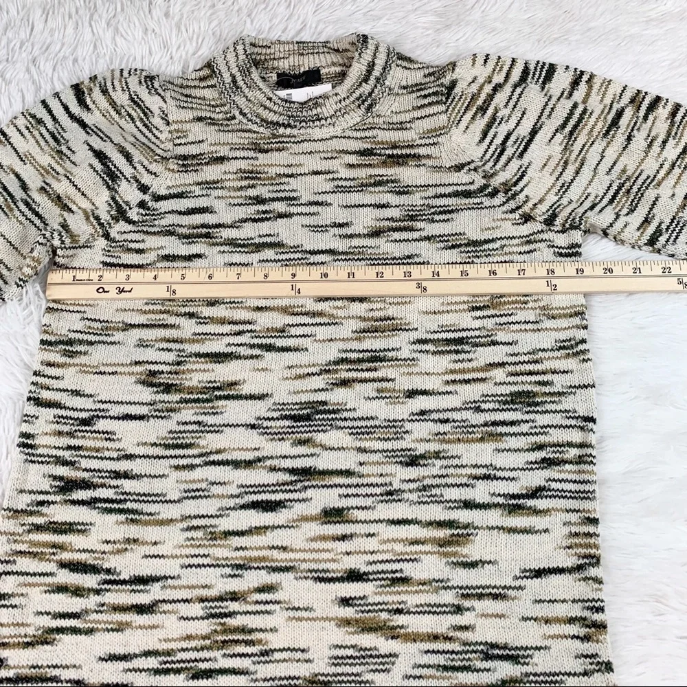 J Crew Space-dyed puff-sleeve sweater-dress long sleeve‎ crew neck pullover